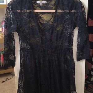 Navy blue lace shirt